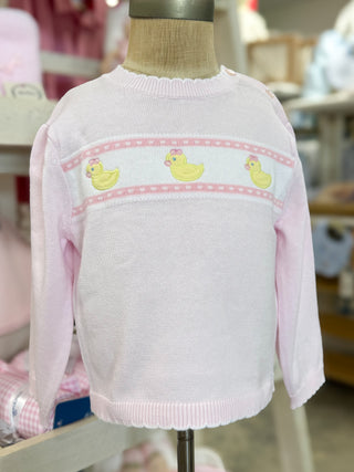 Pink Duck Knit Lightweight Knit Sweater