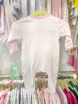 Pink Puppy Playtime Applique Zip Footie