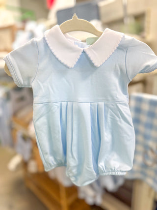 Solid Blue Essential Collared Bubble