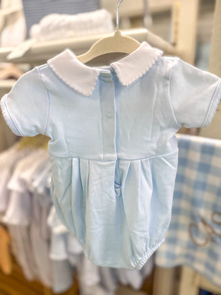 Solid Blue Essential Collared Bubble