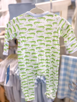 Bayou Baby Print Zip Footie