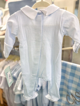 Benjamin Light Blue Smocked Footie