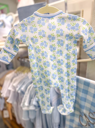 Printed Dreamy Hydrangeas Zip Footie