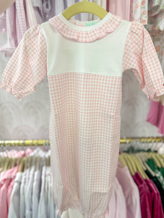 Pink Checks Pima Cotton Gown