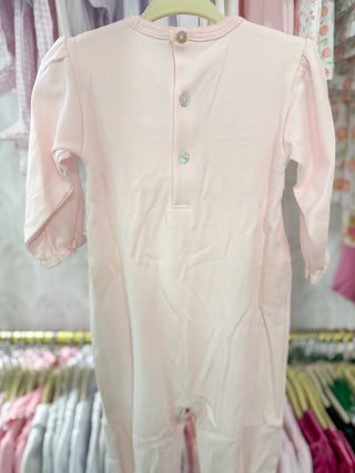 Pink Pima Cotton Smocked Romper