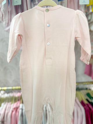 Hand Smocked Bows Pima Cotton Footie
