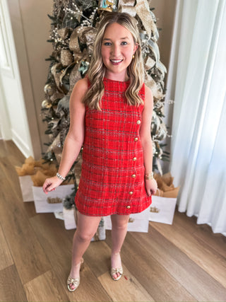 Holiday Heirloom Tweed Mini Dress
