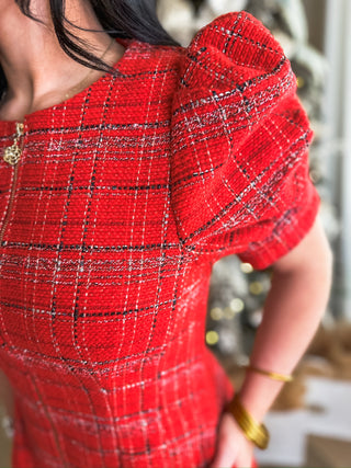 The Red Sweet Society Tweed Mini Dress