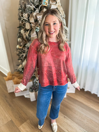 Red Twinkle Lights Holiday Sweater