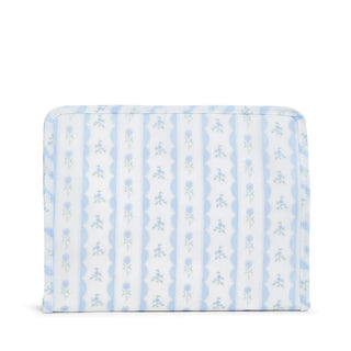 Ribbon Floral Blue Large Roadie Zip Pouch