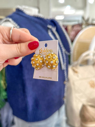 Alice 18K Gold Plated Circle W/ Clear Crystals Earrings - Everyday EDEN Boutique & Gifts