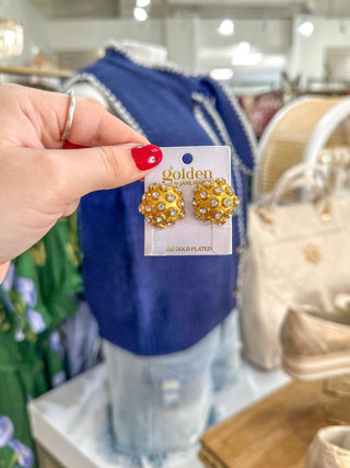 Alice 18K Gold Plated Circle W/ Clear Crystals Earrings - Everyday EDEN Boutique & Gifts