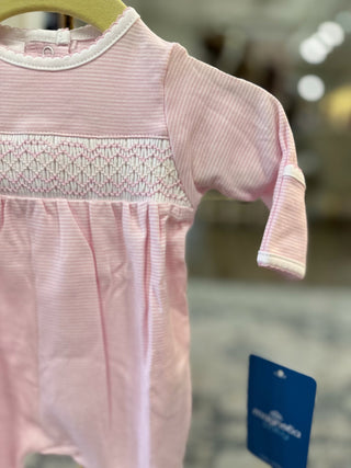 Annie Pink Mini Stripes Smocked Footie - Magnolia Baby - Everyday EDEN Boutique & Gifts