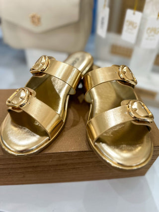 Arina Gold Double Buckle Sandal - Everyday EDEN Boutique & Gifts