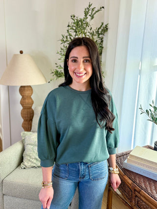 Ash Jade Scuba Dolman Sleeve Pullover - Everyday EDEN Boutique & Gifts