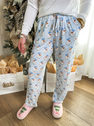 Baby Blue Unisex Vintage Santa Pajama Pants - Everyday EDEN Boutique & Gifts