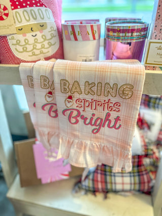 Baking Spirits Bright Ruffle Hand Towel White/XLight Pink/Multi - Everyday EDEN Boutique & Gifts