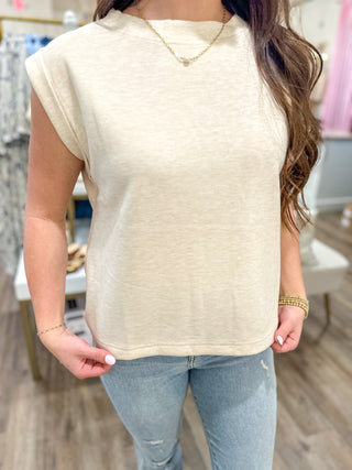 Beige Scuba Sleeveless Top - Everyday EDEN Boutique & Gifts