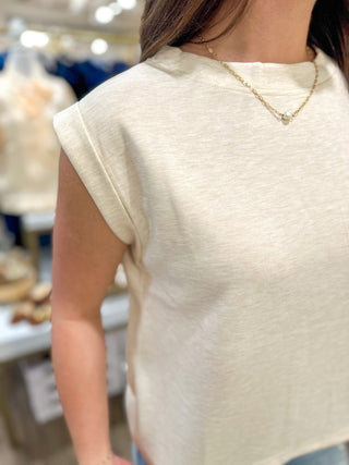 Beige Scuba Sleeveless Top - Everyday EDEN Boutique & Gifts