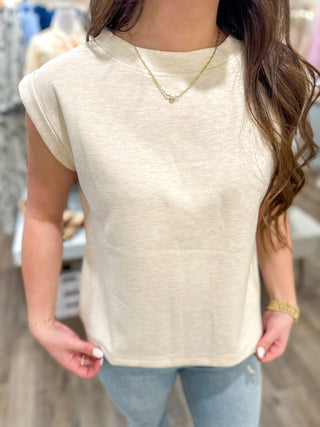 Beige Scuba Sleeveless Top - Everyday EDEN Boutique & Gifts