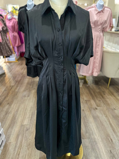 Black Gracefully Yours Button Midi Dress - Everyday EDEN Boutique & Gifts
