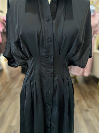 Black Gracefully Yours Button Midi Dress - Everyday EDEN Boutique & Gifts