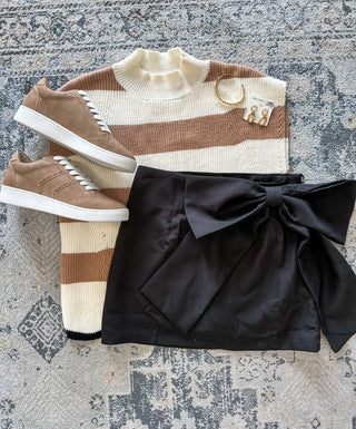 Black High Waist Bow Detail Skirt - Everyday EDEN Boutique & Gifts