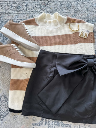 Black High Waist Bow Detail Skirt - Everyday EDEN Boutique & Gifts