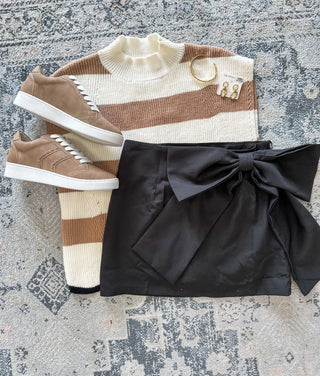 Black High Waist Bow Detail Skirt - Everyday EDEN Boutique & Gifts