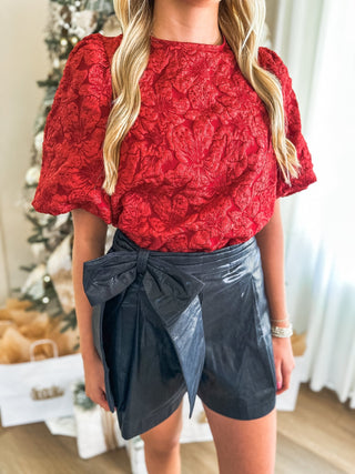 Black Tinsel & Treasures Ribbon Tie Metallic Shorts - Everyday EDEN Boutique & Gifts