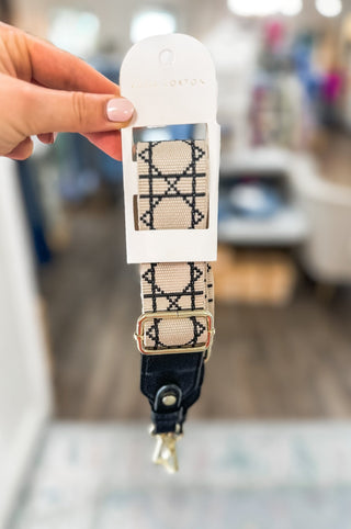 Black & White Geometric Bag Strap - Katie Loxton - Everyday EDEN Boutique & Gifts