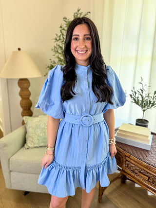 Blue Bright Days Tiered Mini Dress - Everyday EDEN Boutique & Gifts