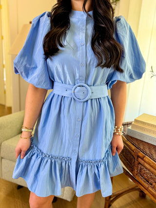 Blue Bright Days Tiered Mini Dress - Everyday EDEN Boutique & Gifts