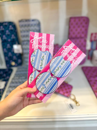 Blue Floral Car Coaster - Set of 2 - Everyday EDEN Boutique & Gifts