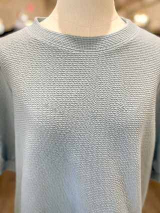 Blue Fog Go - To Knit Short Sleeve Top - Everyday EDEN Boutique & Gifts