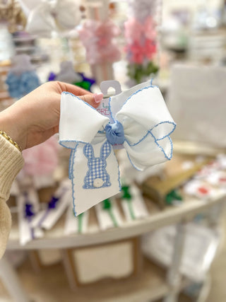 Blue Gingham Bunny Bow - Everyday EDEN Boutique & Gifts