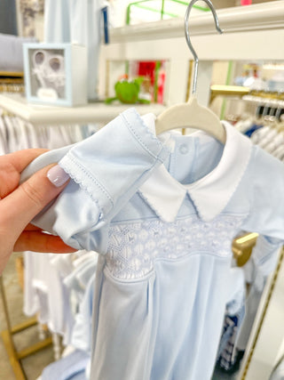 Blue Willow & Walker's Smocked Collared Footie - Magnolia Baby - Everyday EDEN Boutique & Gifts
