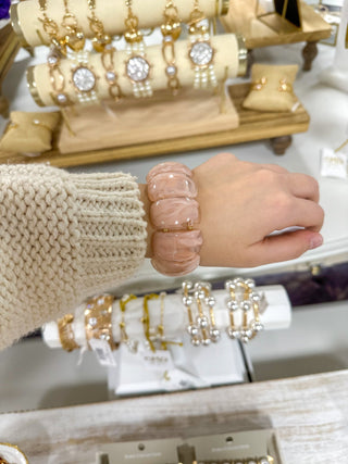 Blush Marble Acrylic Bracelet - Everyday EDEN Boutique & Gifts