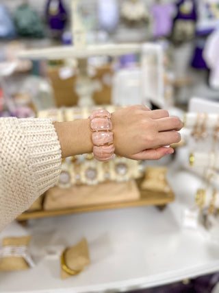 Blush Marble Acrylic Bracelet - Everyday EDEN Boutique & Gifts