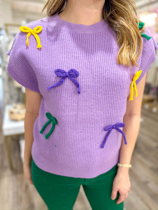 Bows & Parades Chic Lavender Purple Sweater Knit Top - Everyday EDEN Boutique & Gifts