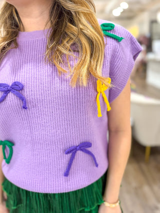 Bows & Parades Chic Lavender Purple Sweater Knit Top - Everyday EDEN Boutique & Gifts