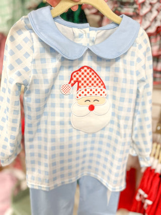 Boys Blue Plaid Santa's In Town Set - Everyday EDEN Boutique & Gifts