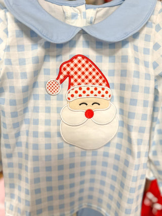 Boys Blue Plaid Santa's In Town Set - Everyday EDEN Boutique & Gifts
