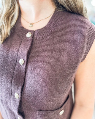 Brown Cashmere Dreams Sweater Vest - Everyday EDEN Boutique & Gifts
