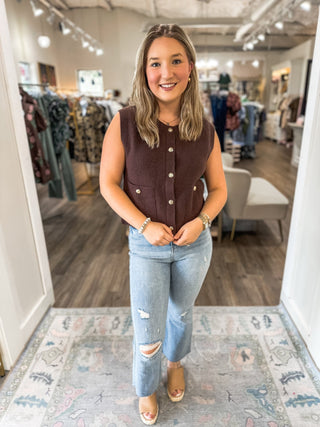 Brown Cashmere Dreams Sweater Vest - Everyday EDEN Boutique & Gifts