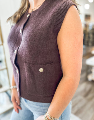 Brown Cashmere Dreams Sweater Vest - Everyday EDEN Boutique & Gifts