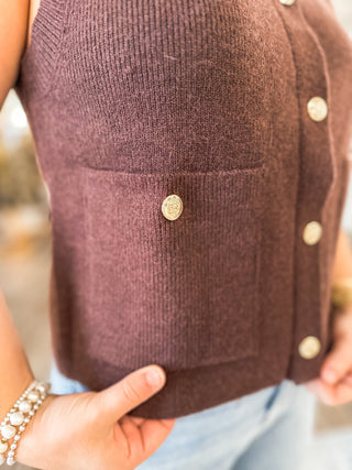 Brown Cashmere Dreams Sweater Vest - Everyday EDEN Boutique & Gifts