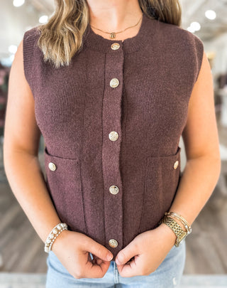 Brown Cashmere Dreams Sweater Vest - Everyday EDEN Boutique & Gifts