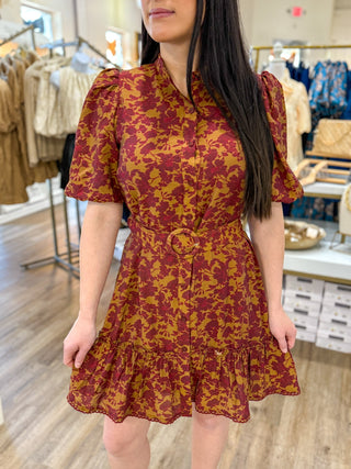 Brown Falling For You Mini Dress - Everyday EDEN Boutique & Gifts