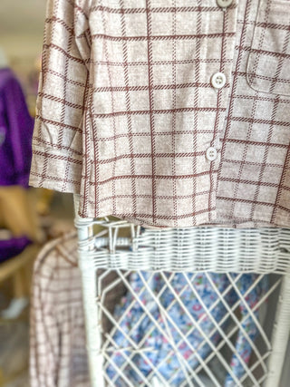 Brown Plaid Button Down Shirt - Everyday EDEN Boutique & Gifts